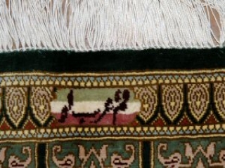 手織りペルシャ絨毯クムシルク、人気ゴンバディデザイン48081