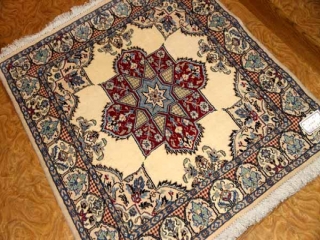 正方形ナイン手織りペルシャ絨毯49999-13003