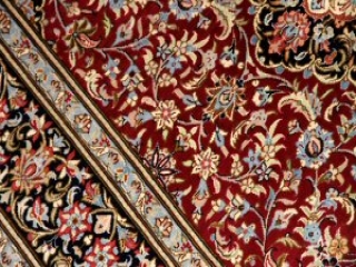 センターラグペルシャカーペット、クムシルクイラン輸入48076