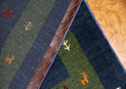 高級ギャッベの玄関マット、コルデスタン産ウール26222