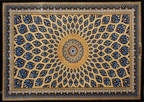 イラン製クムシルク手織りペルシャ絨毯ゴンバディデザインNO:142015