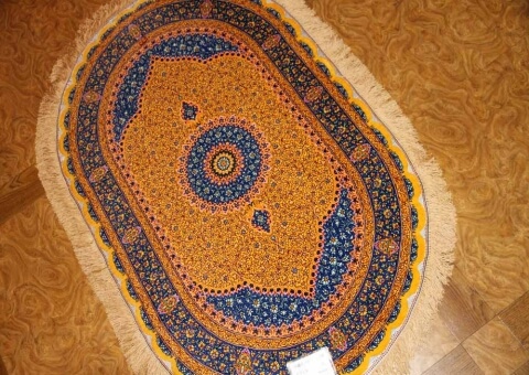 oval silk persian carpet NO:145834