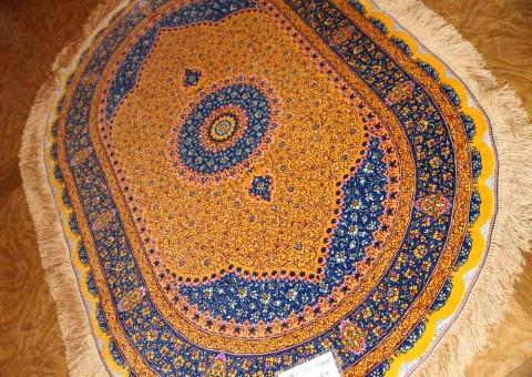 oval silk persian carpet NO:145834