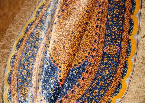 oval silk persian carpet NO:145834