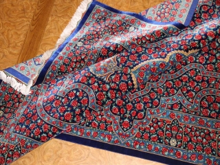 ラジャビヤン有名工房高級クムシルクペルシャ57024