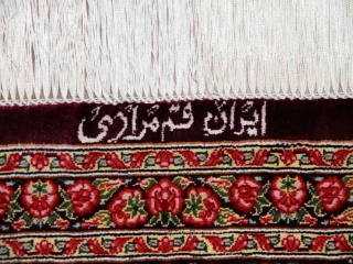 バラいっぱいシルクペルシャ絨毯、レッドローズ56010