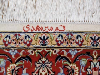 代表的なペルシャ模様の手織りシルク玄関マットクム産56096
