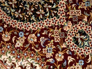 クムシルク玄関マット、ペルシャ絨毯49038