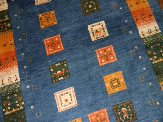 手織りペルシャギャッベのスカイブルーラグ1700001