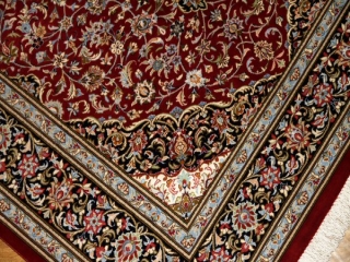 センターラグペルシャカーペット、クムシルクイラン輸入48076