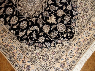 シックな色彩と豪華なデザイン手織りペルシャラグナイン59028