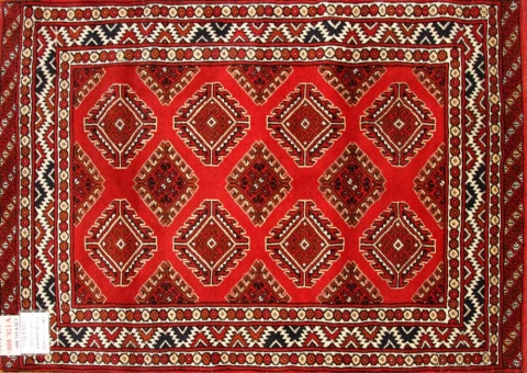 手織りペルシャ絨毯トルケマン産ウール玄関マット58506