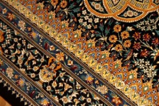 高級手織りペルシャ絨毯クムシルク48047