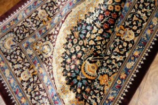 高級手織りペルシャ絨毯クムシルク48047