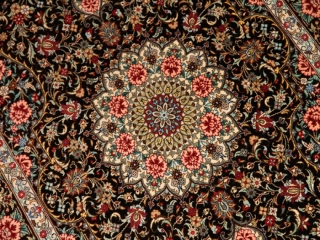 暖かい色彩の玄関マット手織りペルシャ絨毯クム産56052