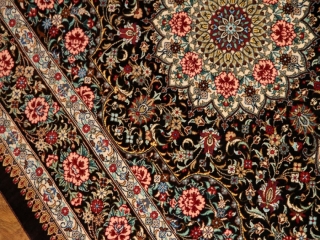 暖かい色彩の玄関マット手織りペルシャ絨毯クム産56052