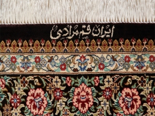 暖かい色彩の玄関マット手織りペルシャ絨毯クム産56052