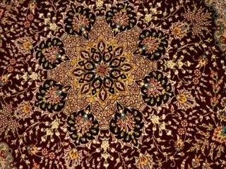 高級玄関マットの手作りペルシャ絨毯赤い色クム産地56060