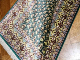 輸入玄関マットのシルククムペルシャ絨毯49053