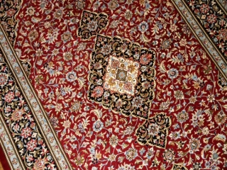 センターラグペルシャカーペット、クムシルクイラン輸入48076