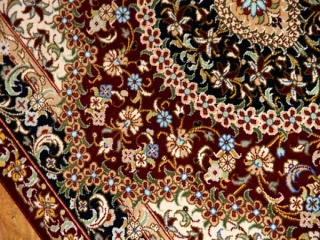 クムシルク玄関マット、ペルシャ絨毯49038