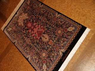 最高級シルク絨毯豪華な花入れ模様ペルシャ絨毯56059