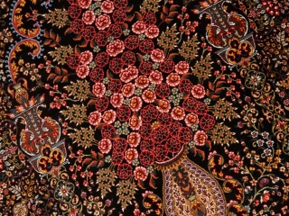 最高級シルク絨毯豪華な花入れ模様ペルシャ絨毯56059