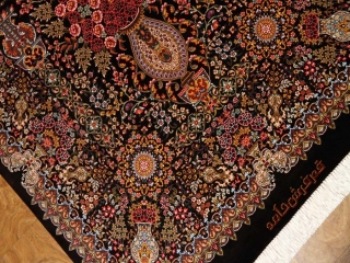 最高級シルク絨毯豪華な花入れ模様ペルシャ絨毯56059