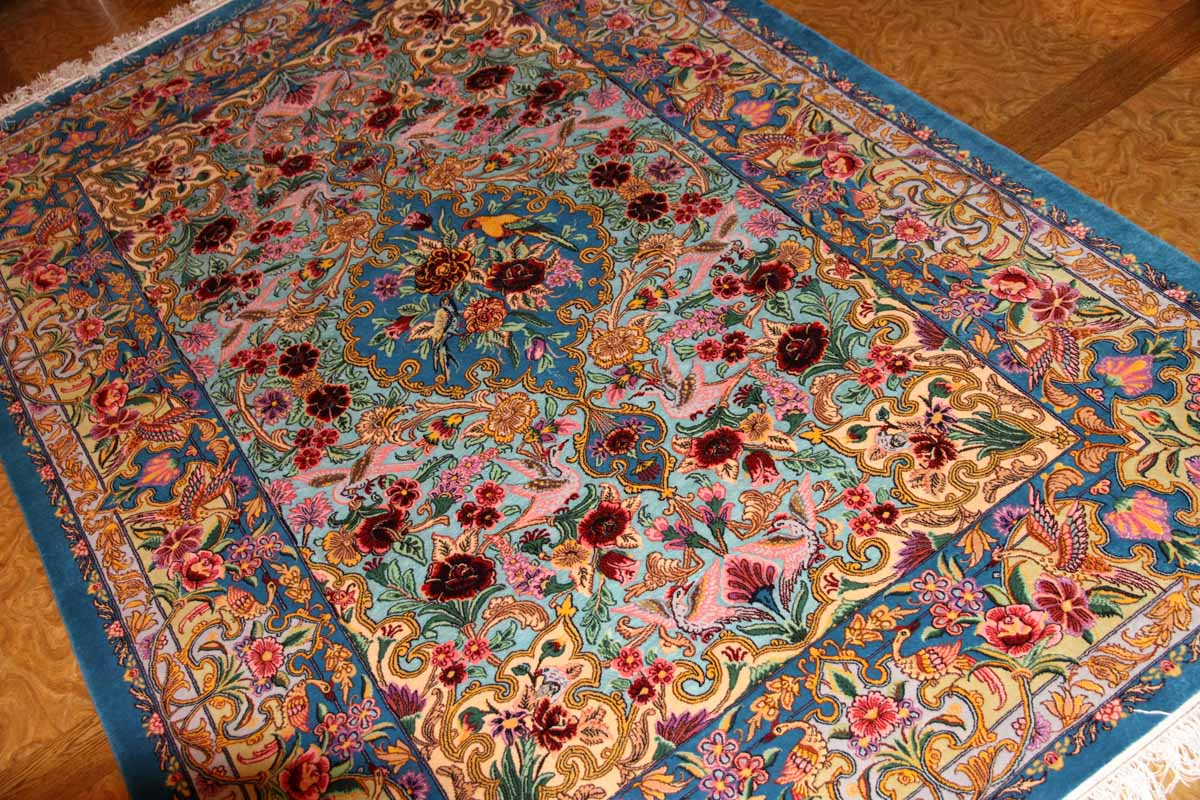 ペルシャ絨毯イスファハン、高級ハンドメイドラグ311600