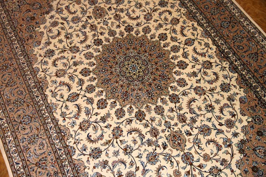 カシャーンシルク最高級ペルシャ絨毯ラグ99508、kashan silk persian 