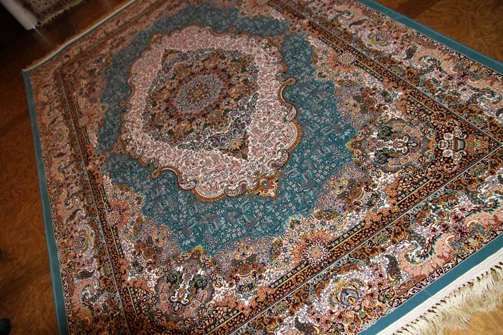 ペルシャ絨毯子供部屋シルク（ビスコース）機械織り 225x150 高級品