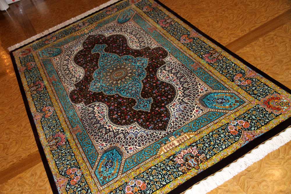 ペルシャ、イラン、シルクラグ/サイズ:120x190cm……55rt。 最高級