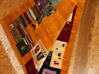 イラン製羊毛ウールの高級細かい織り方のギャッベ26295