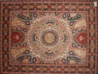 ペルシャ絨毯タブリーズ迫力ある珍しいデザイン59007