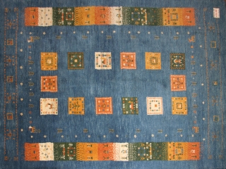 手織りペルシャギャッベのスカイブルーラグ1700001