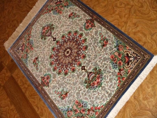 明るいシルクのペルシャ絨毯玄関マット56043