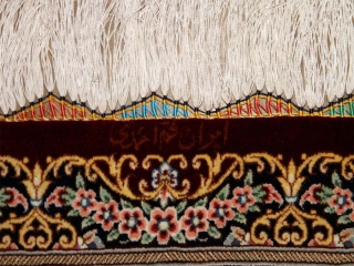 高級シルクペルシャ絨毯ソファー前ラグ99509