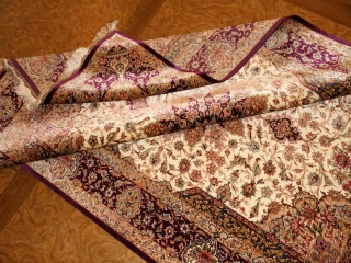 ハンドメイドシルクラグペルシャ絨毯クム99512