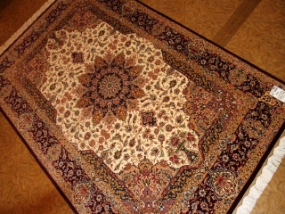 ハンドメイドシルクラグペルシャ絨毯クム99512