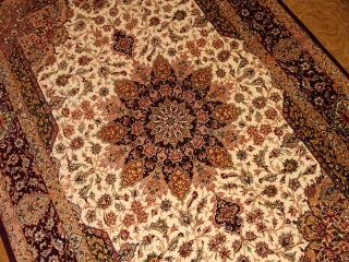 ハンドメイドシルクラグペルシャ絨毯クム99512