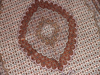 高級ペルシャ手織りタブリーズ産マヒデザイン57055