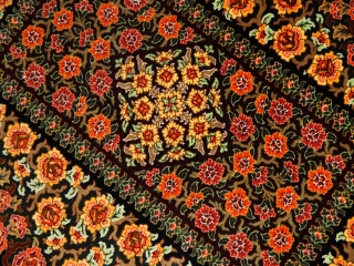 高級手織りペルシャ絨毯クムシルク48063