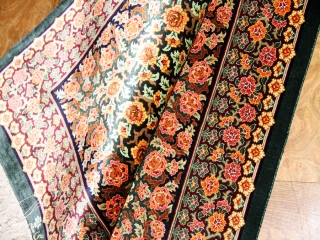 高級手織りペルシャ絨毯クムシルク48063