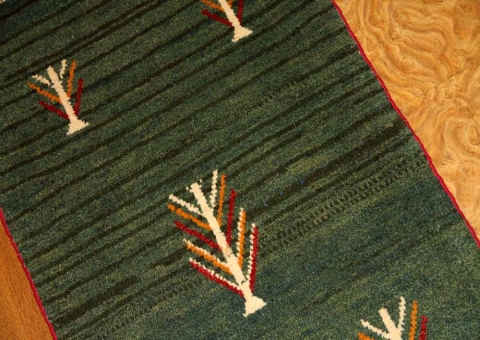 イラン製ギャッベグリーンNO:26778