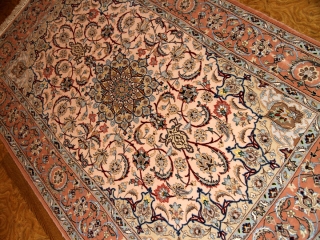 イスファハンラグ絨手織りペルシャカーペット50140