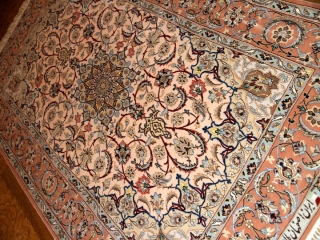 イスファハンラグ絨手織りペルシャカーペット50140