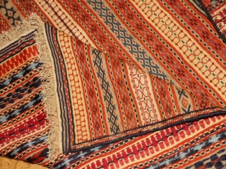 珍しい産地のキリムカラートストライプ模様29918