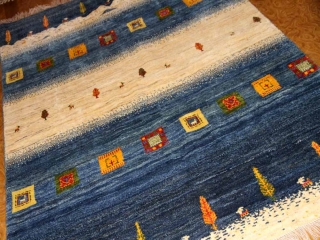 手織りペルシャギャッベオリジナルイラン製のストライプ192200