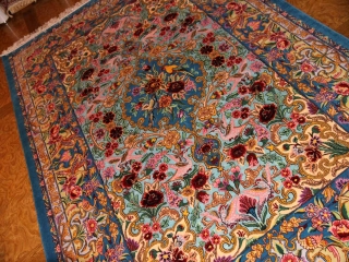 ペルシャ絨毯イスファハン、高級ハンドメイドラグ311600