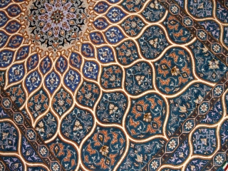 ペルシャ絨毯イスファハンゴンバディーデザインブルー3190001